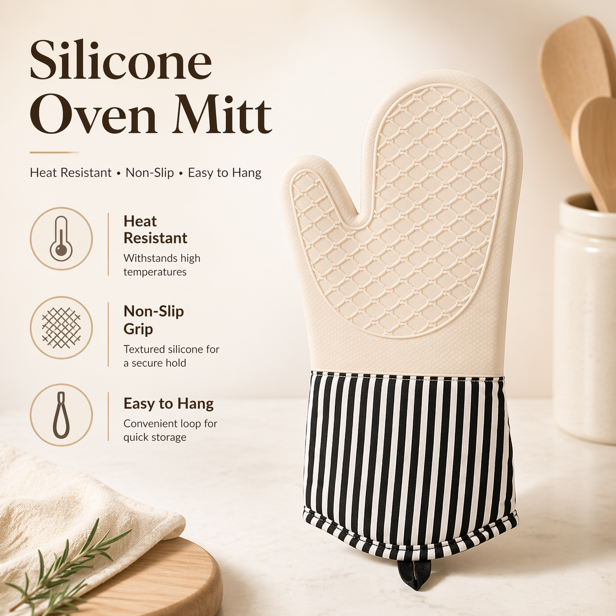 Oven Mitt Silicone - Extra Long Professional Silicone Oven Mitts