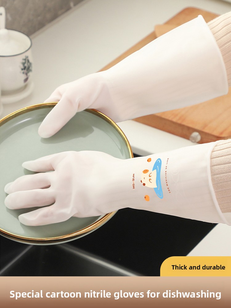 Rubber Glove Cleaning - Housework Cartoon Nitrile Gloves Women Rubber