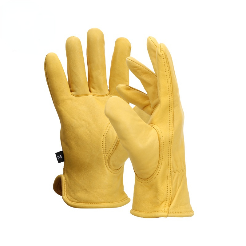 Leather Driving Glove - 1pcs Leather Work Gloves Sheepskin Driving