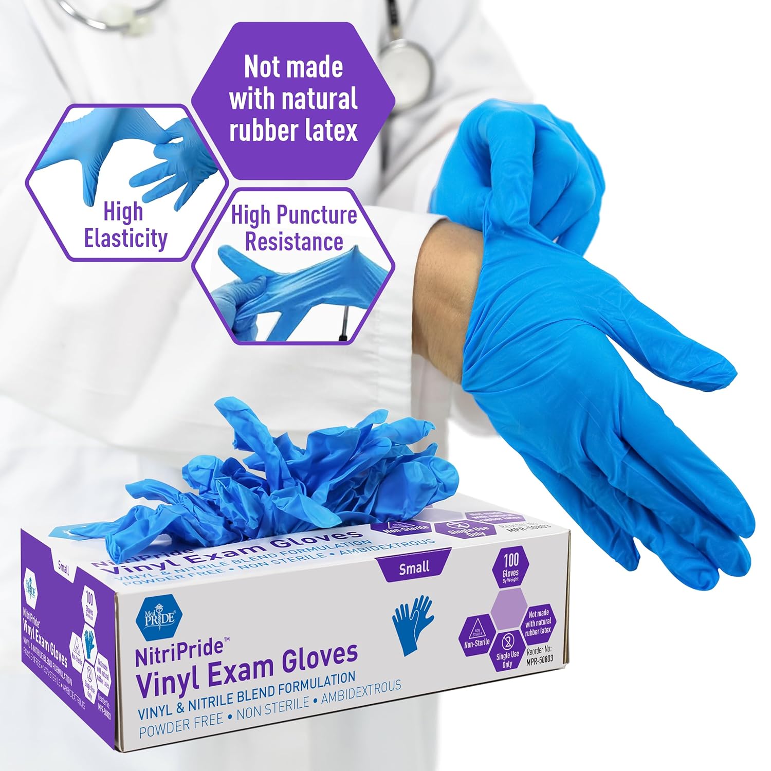 Nitrile/Vinyl Blend Exam Glove - مراجعة Latex Disposable Glove وسعره