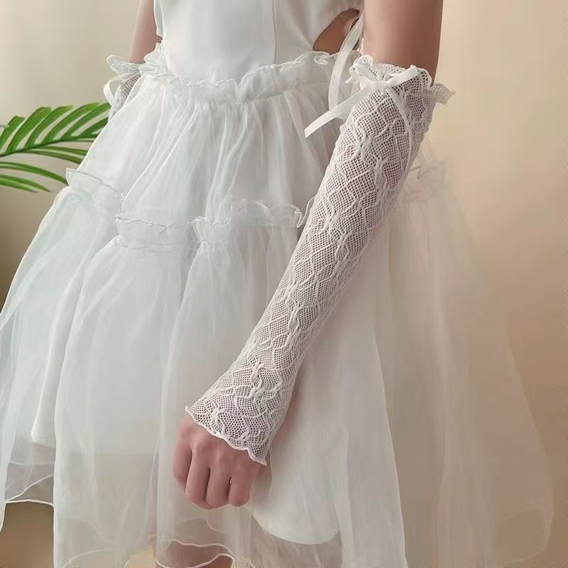 Summer Long Lace Ruffle Mesh F - مراجعة Fingerless Glove Knit وسعره