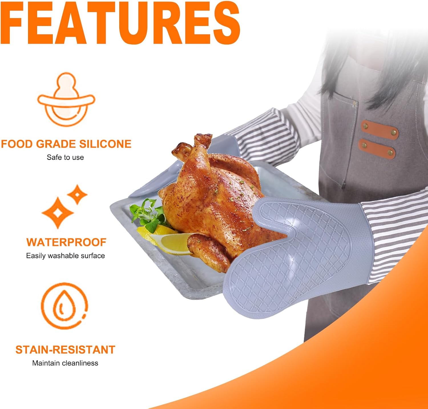 Silicone Oven Mitts, 500°F Hea - مراجعة Heat Resistant Glove وسعره