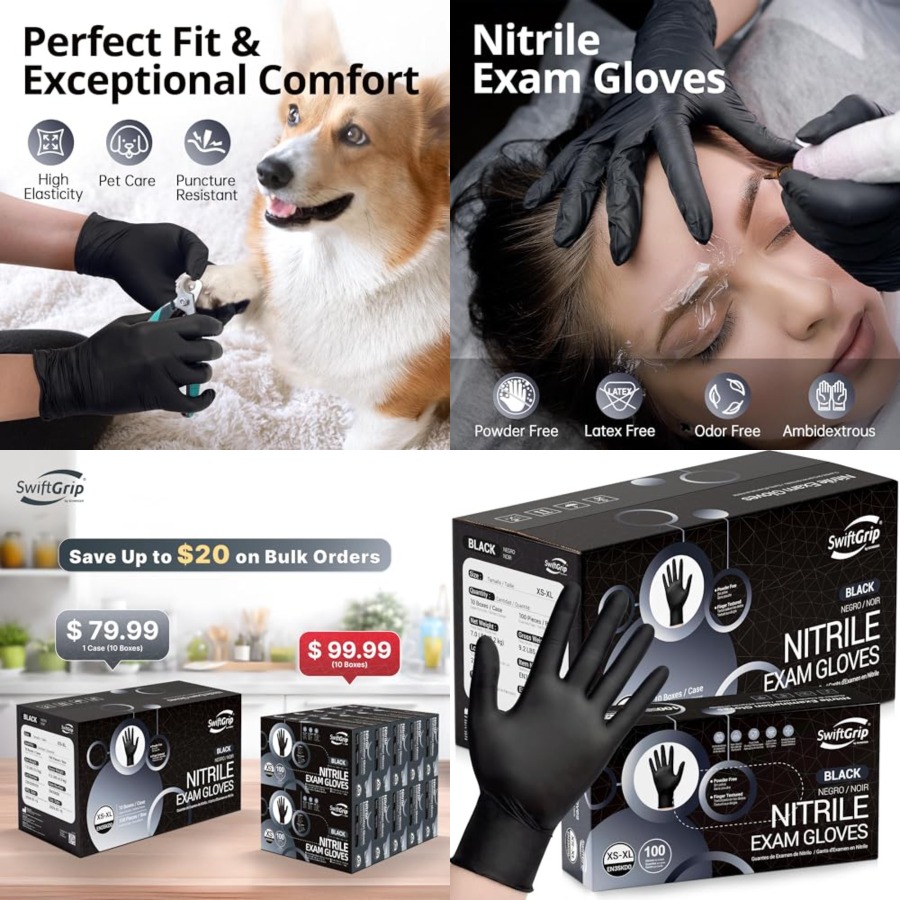 SwiftGrip Disposable Nitrile E - مراجعة Exam Glove Nitrile وسعره