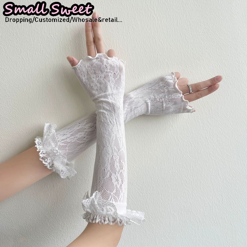 Women's Harajuku White Arm Sle - مراجعة Fingerless Glove Knit وسعره