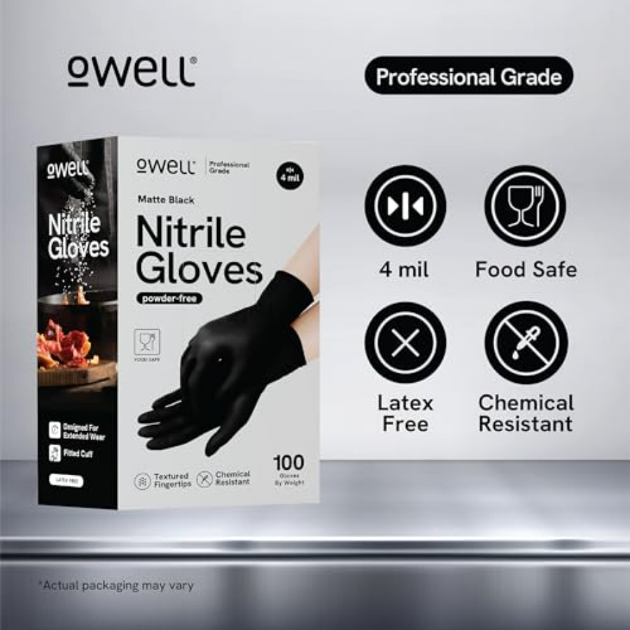 ® Black Nitrile Gloves - 4 Mil - مراجعة Exam Glove Nitrile وسعره