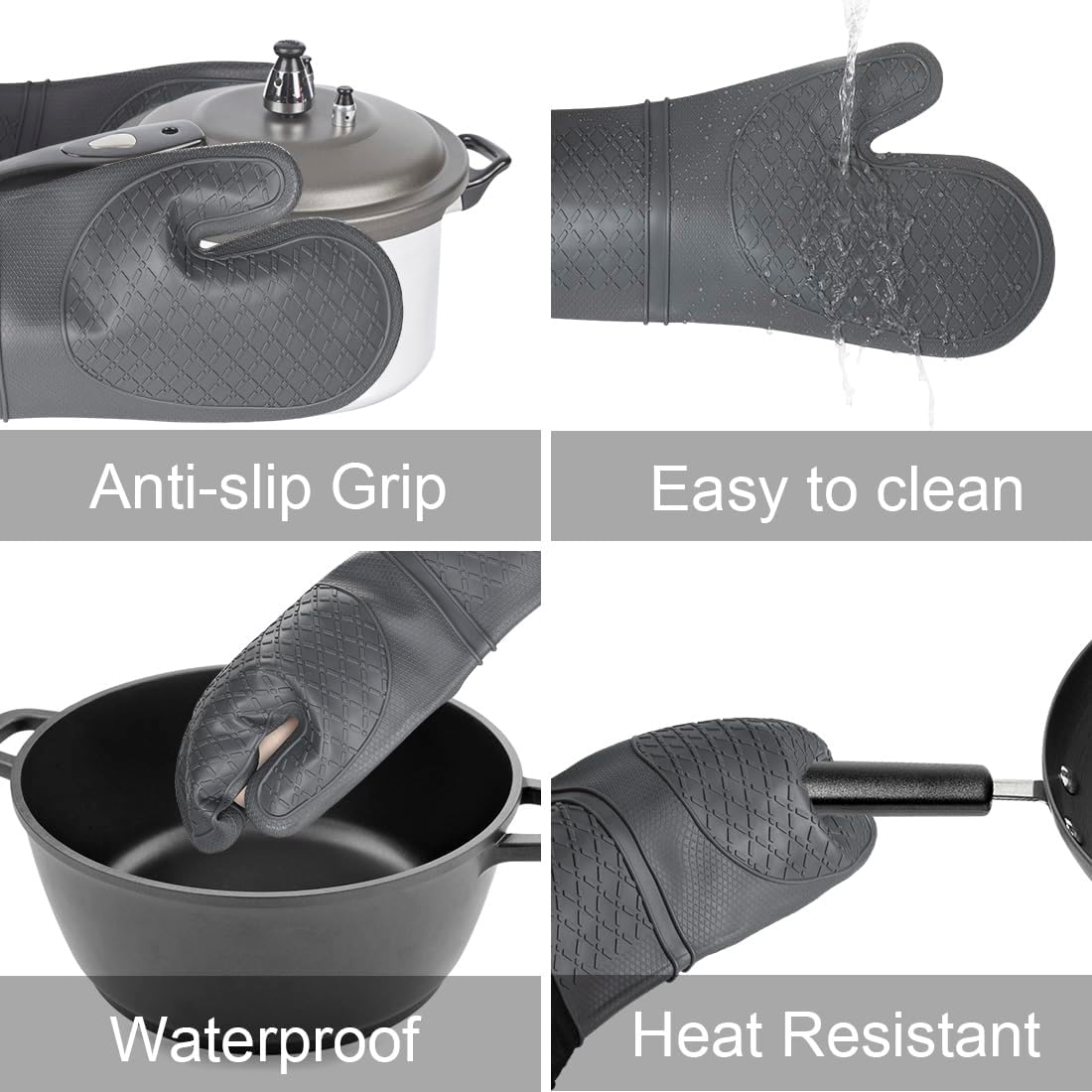 2Pcs Silicone Oven Mitts, Wate - مراجعة Oven Mitt Silicone وسعره