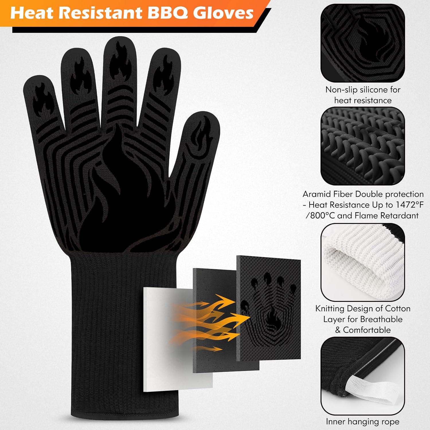 1472°F Heat Resistant BBQ Glov - مراجعة Heat Resistant Glove وسعره