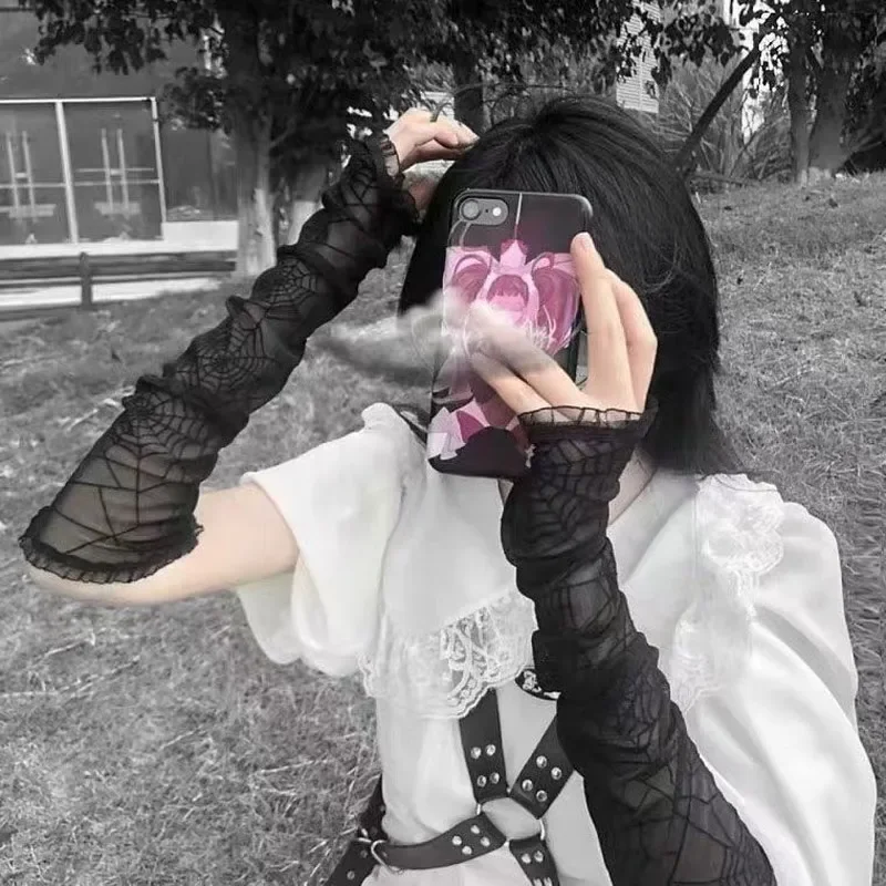 Gothic Lace Spider Web Fingerl - مراجعة Fingerless Glove Knit وسعره