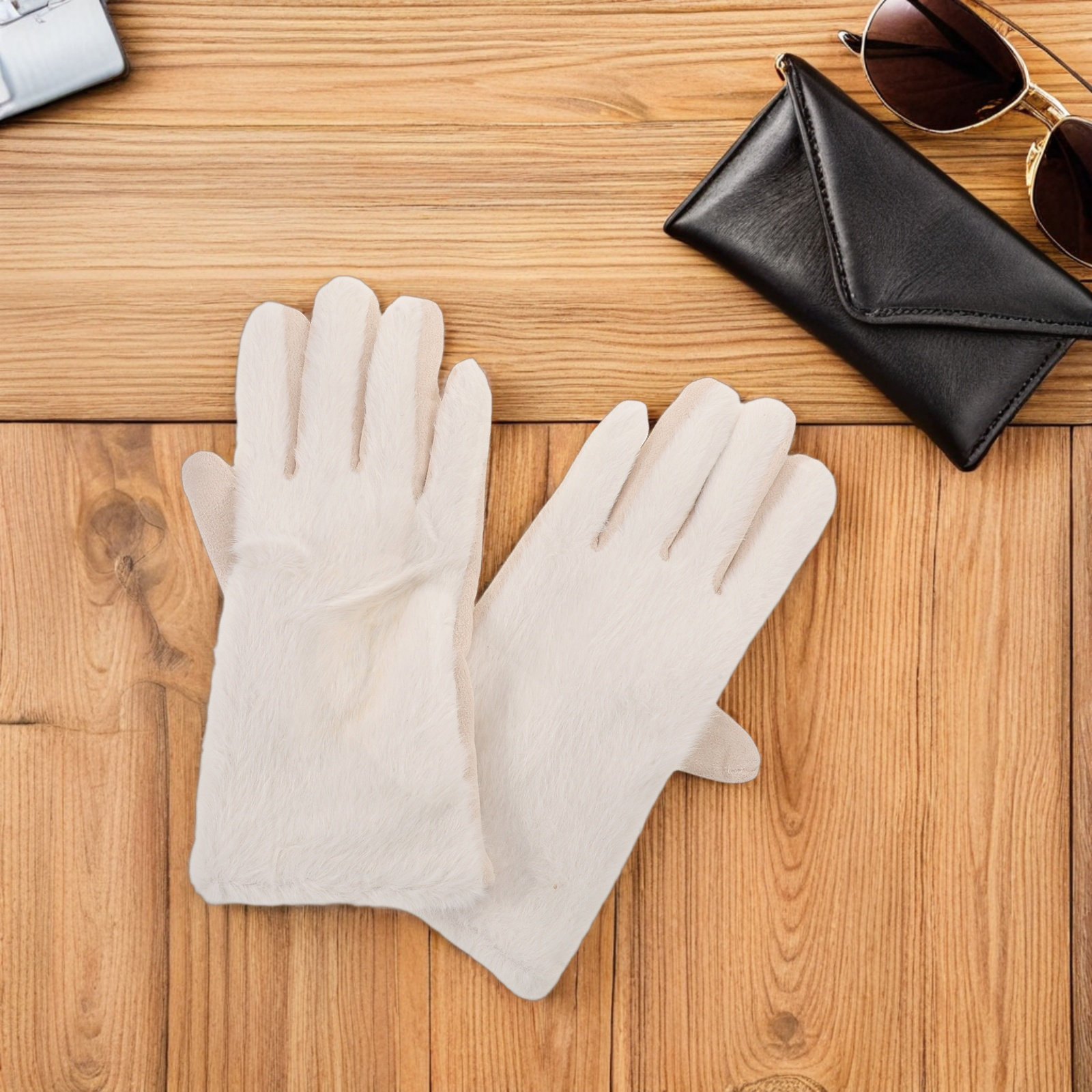 1Pair Fashion White Women Warm - مراجعة Winter Glove Insulated وسعره