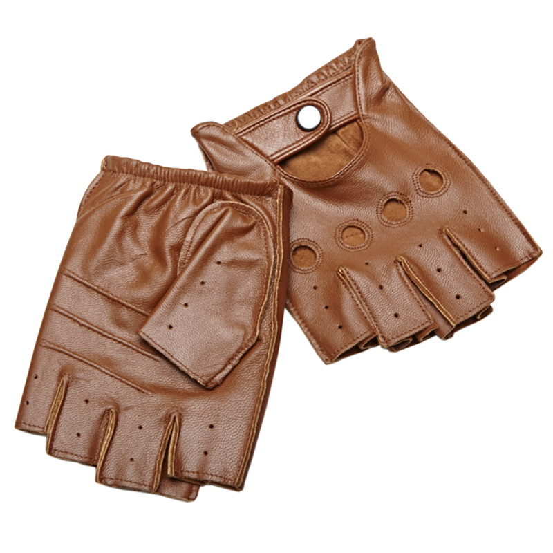 High Quality Man's Half Finger - مراجعة Leather Driving Glove وسعره
