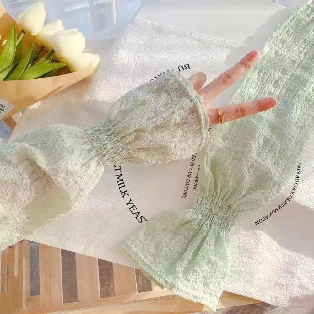 Fashion Lace Mesh Sun Protecti - مراجعة Fingerless Glove Knit وسعره