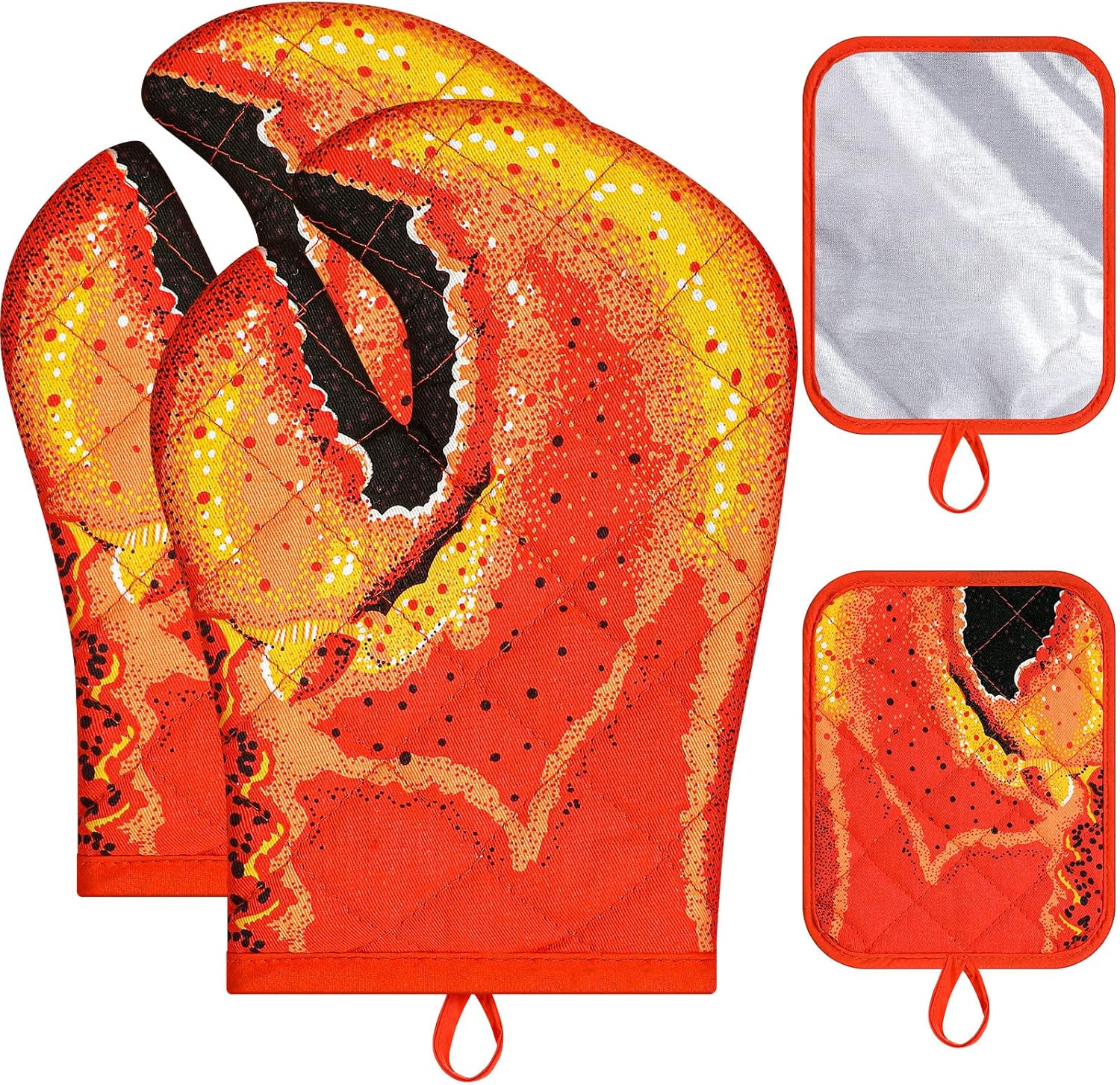 4 Pcs Lobster Claw Oven Mitts  - مراجعة Heat Resistant Glove وسعره