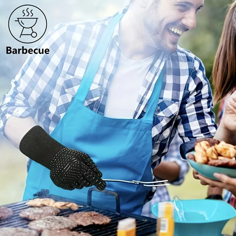 1PCS Piece BBQ Gloves High Tem - مراجعة Oven Mitt Silicone وسعره