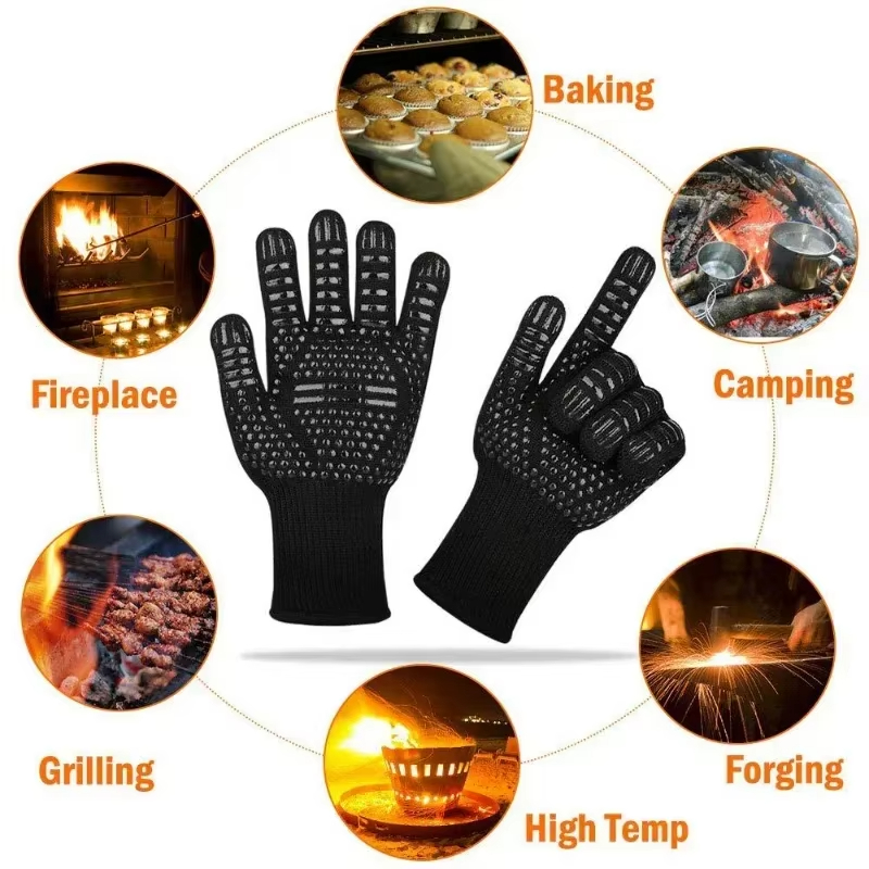 1PCS Piece BBQ Gloves High Tem - مراجعة Oven Mitt Silicone وسعره