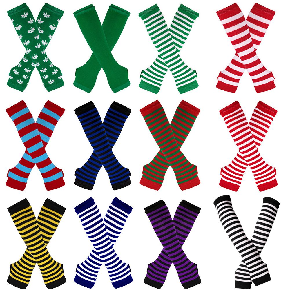 Striped Knitted Handschoenen L - مراجعة Fingerless Glove Knit وسعره