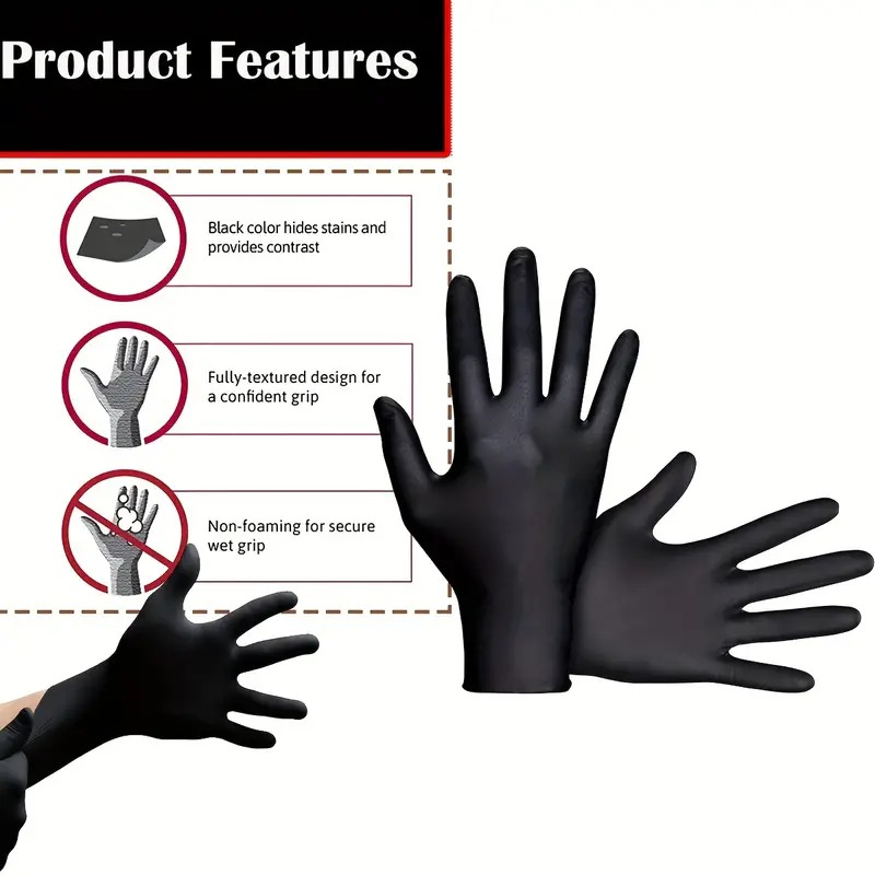 Black Nitrile Disposable Glove - مراجعة Nitrile Mechanic Glove وسعره