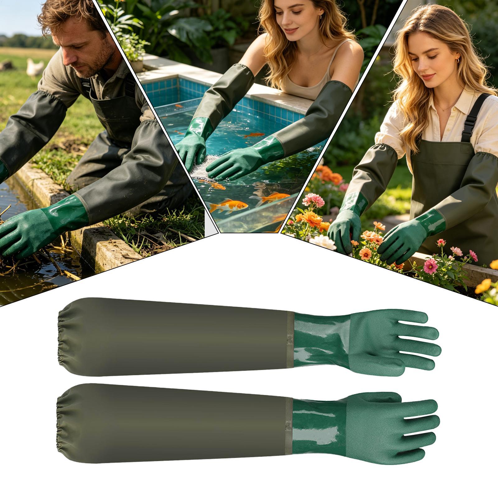Waterproof Rubber Gloves Long  - مراجعة Rubber Glove Cleaning وسعره