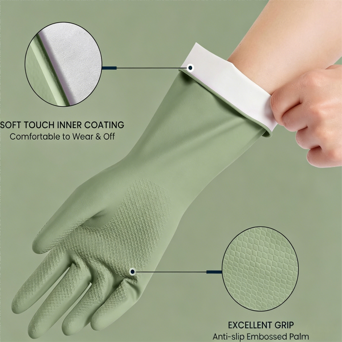 4 Pairs Reusable Rubber Dishwa - مراجعة Dish Glove Rubber وسعره