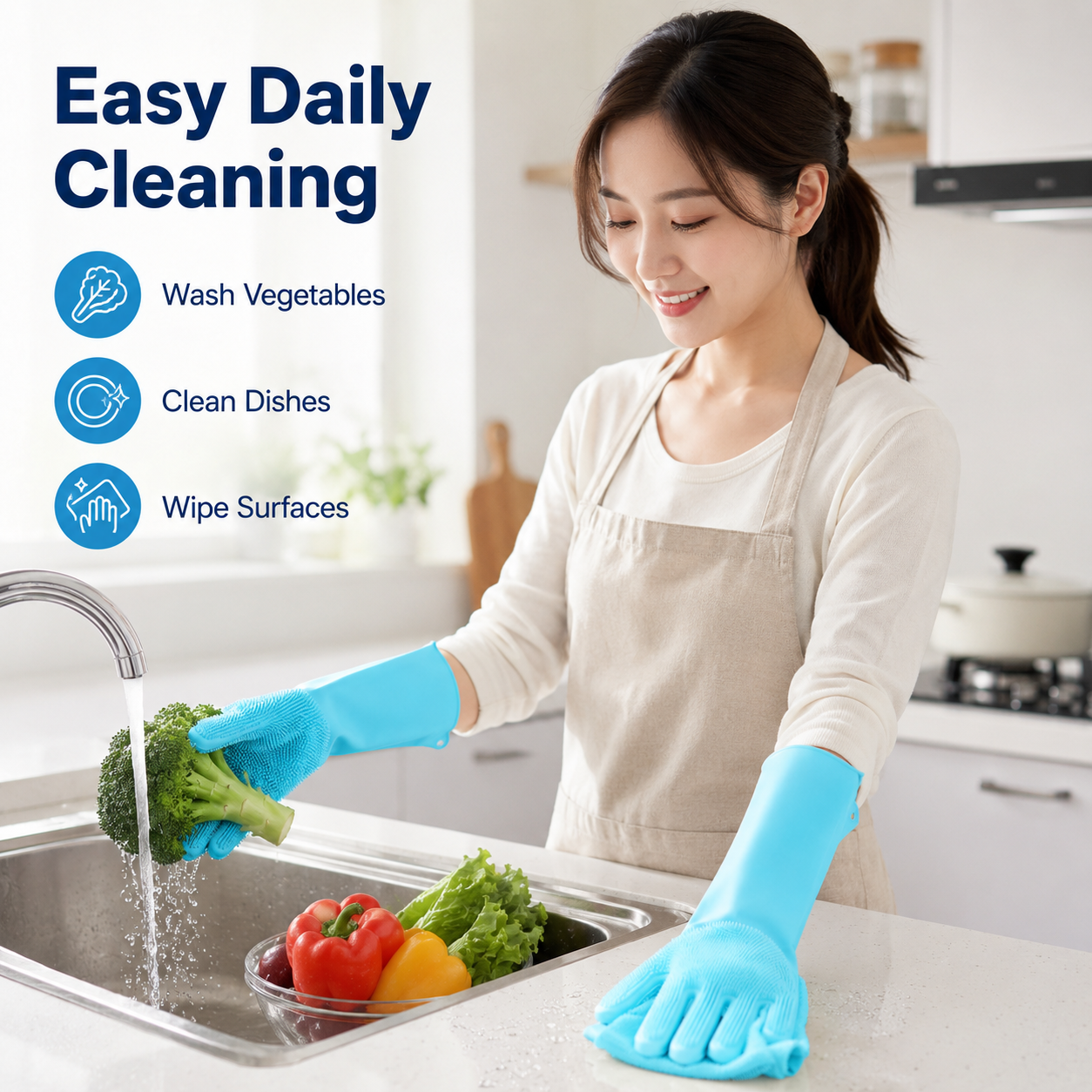 1 Pair Silicone Cleaning Glove - مراجعة Dish Glove Rubber وسعره