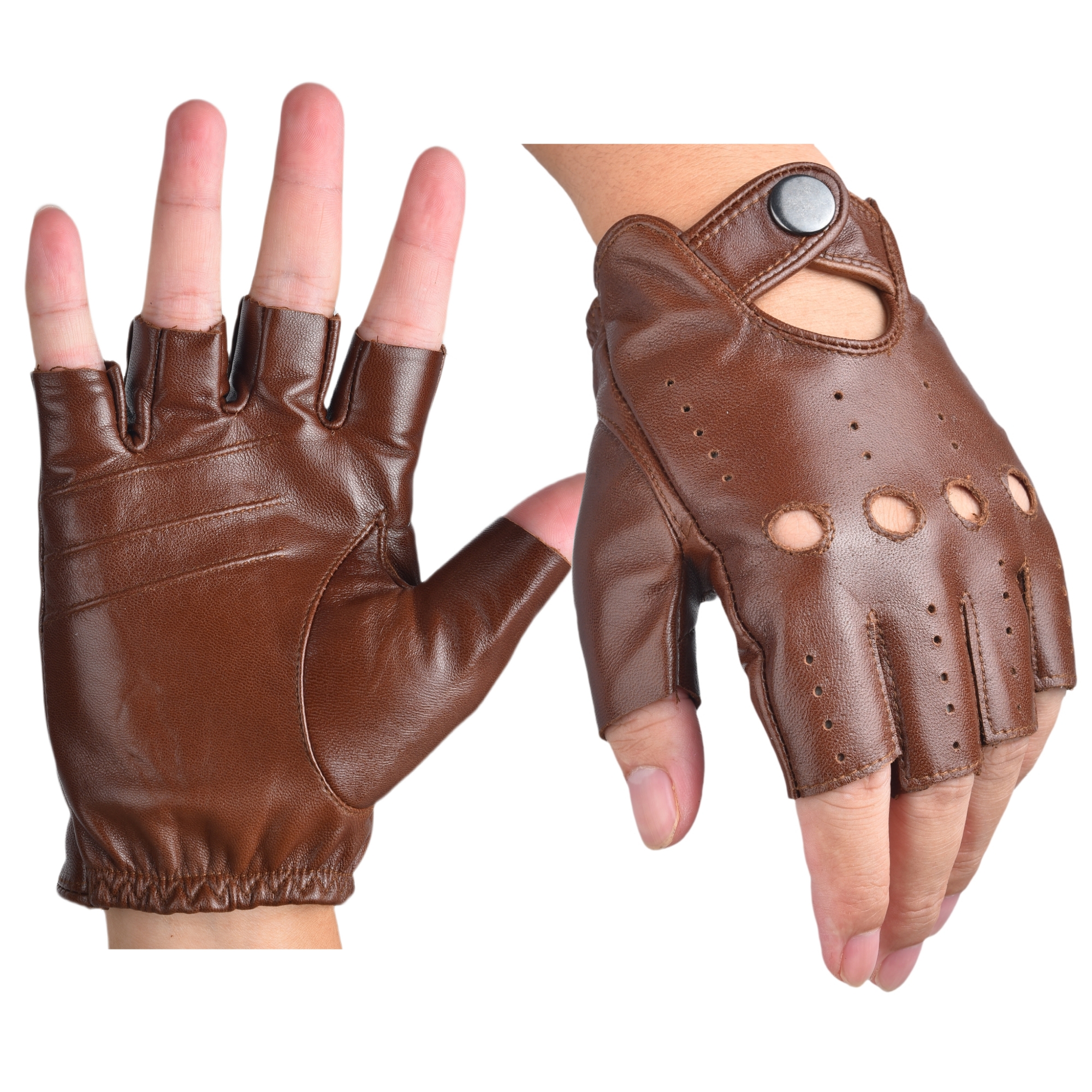 Mens Fingerless Half Finger Le - مراجعة Leather Driving Glove وسعره