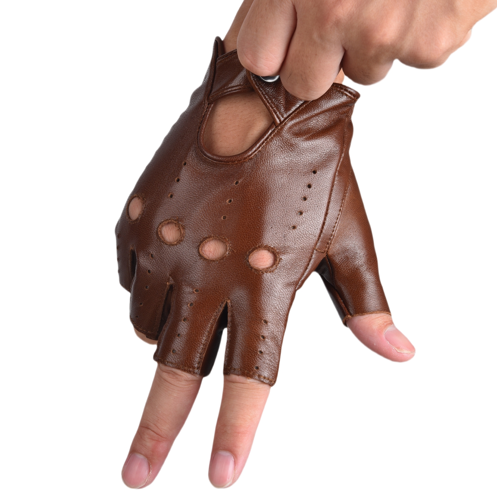 Mens Fingerless Half Finger Le - مراجعة Leather Driving Glove وسعره