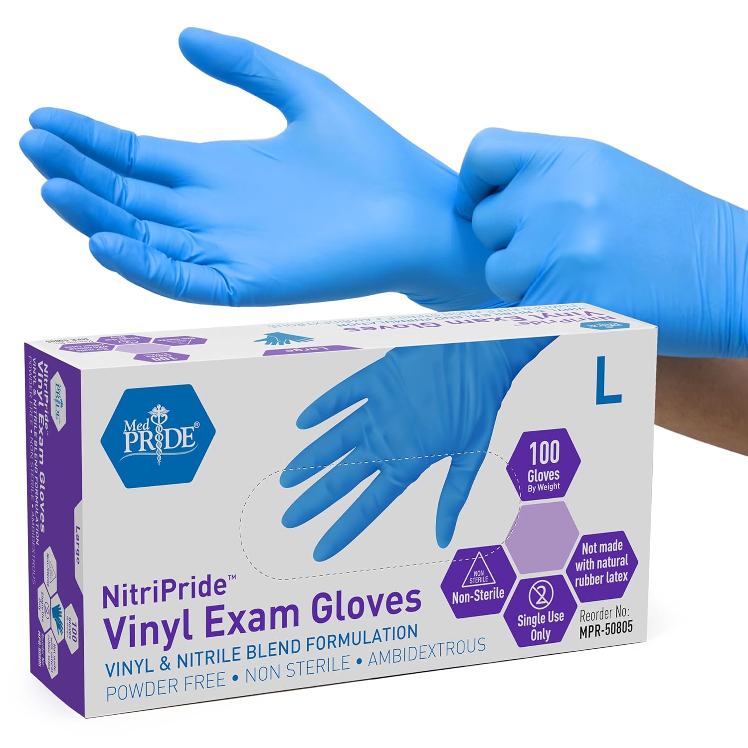 Nitrile/Vinyl Blend Exam Glove - مراجعة Exam Glove Nitrile وسعره