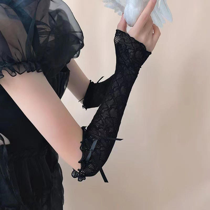 Summer Long Lace Ruffle Mesh F - مراجعة Fingerless Glove Knit وسعره