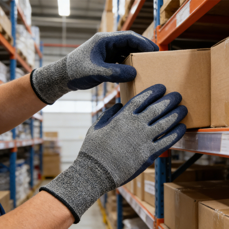 1pcs Grey Blue Mechanical Main - مراجعة Nitrile Mechanic Glove وسعره