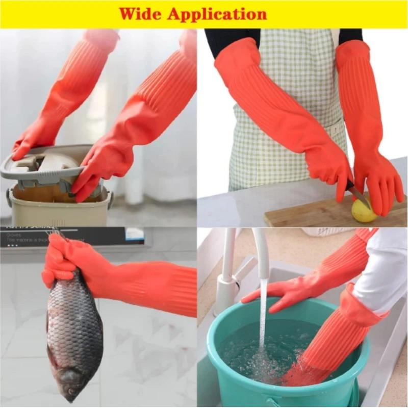 Long Reusable Rubber Dishwashi - مراجعة Dish Glove Rubber وسعره
