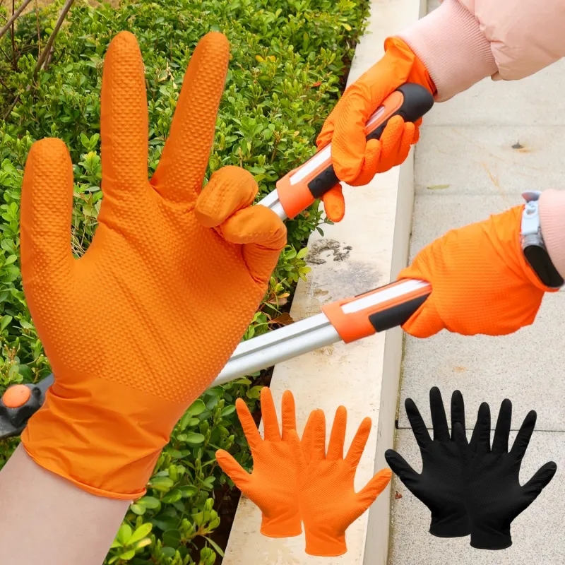 Heavy Duty Orange Nitrile Glov - مراجعة Nitrile Mechanic Glove وسعره
