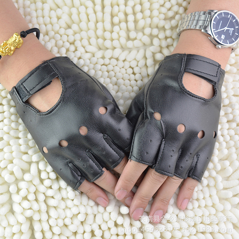 Leather Gloves Black Fingerles - مراجعة Leather Driving Glove وسعره