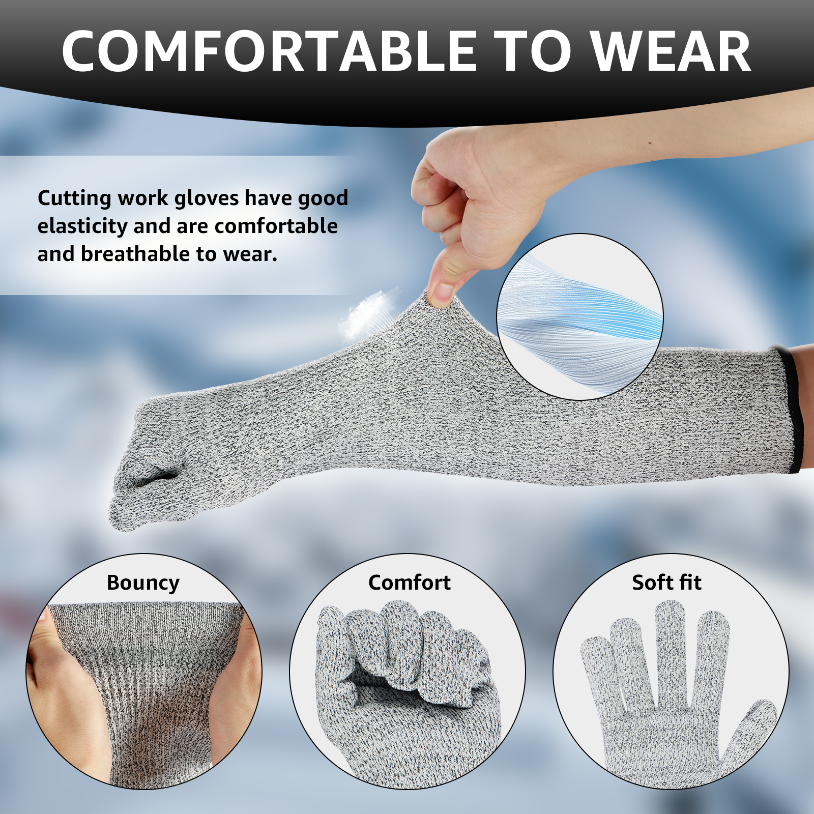 Breathable HPPE Cut Resistant  - مراجعة Cut Resistant Glove وسعره
