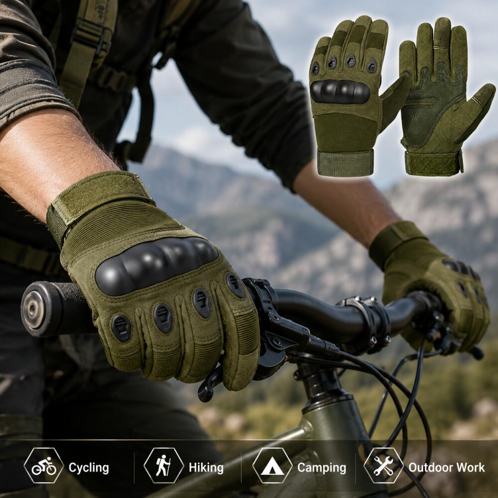 Full Finger Tactical Gloves wi - مراجعة Motorcycle Glove Knuckle وسعره