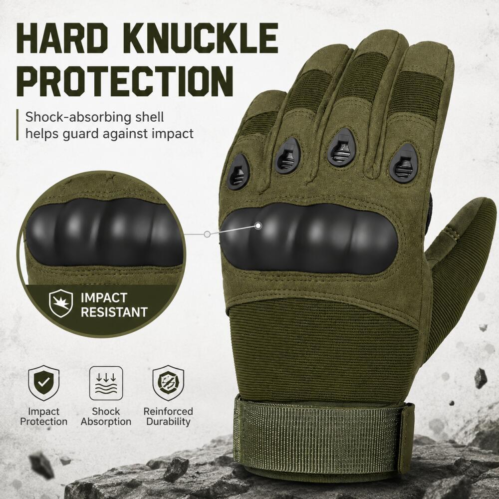 Full Finger Tactical Gloves wi - مراجعة Motorcycle Glove Knuckle وسعره
