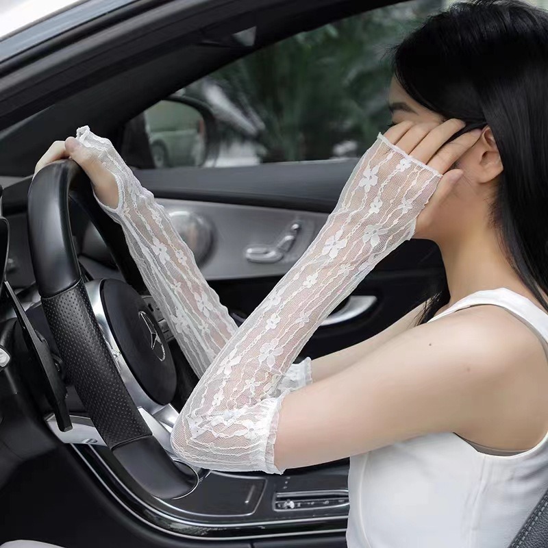 Summer Mesh Flower Lace Finger - مراجعة Fingerless Glove Knit وسعره
