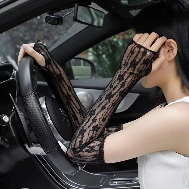 Summer Mesh Flower Lace Finger - مراجعة Fingerless Glove Knit وسعره