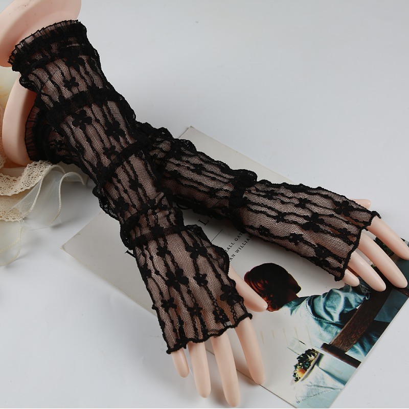 Summer Mesh Flower Lace Finger - مراجعة Fingerless Glove Knit وسعره