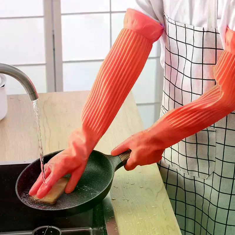 Long Reusable Rubber Dishwashi - مراجعة Dish Glove Rubber وسعره