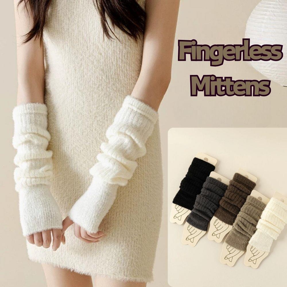 Mink Fleece Winter Women Knitt - مراجعة Fingerless Glove Knit وسعره