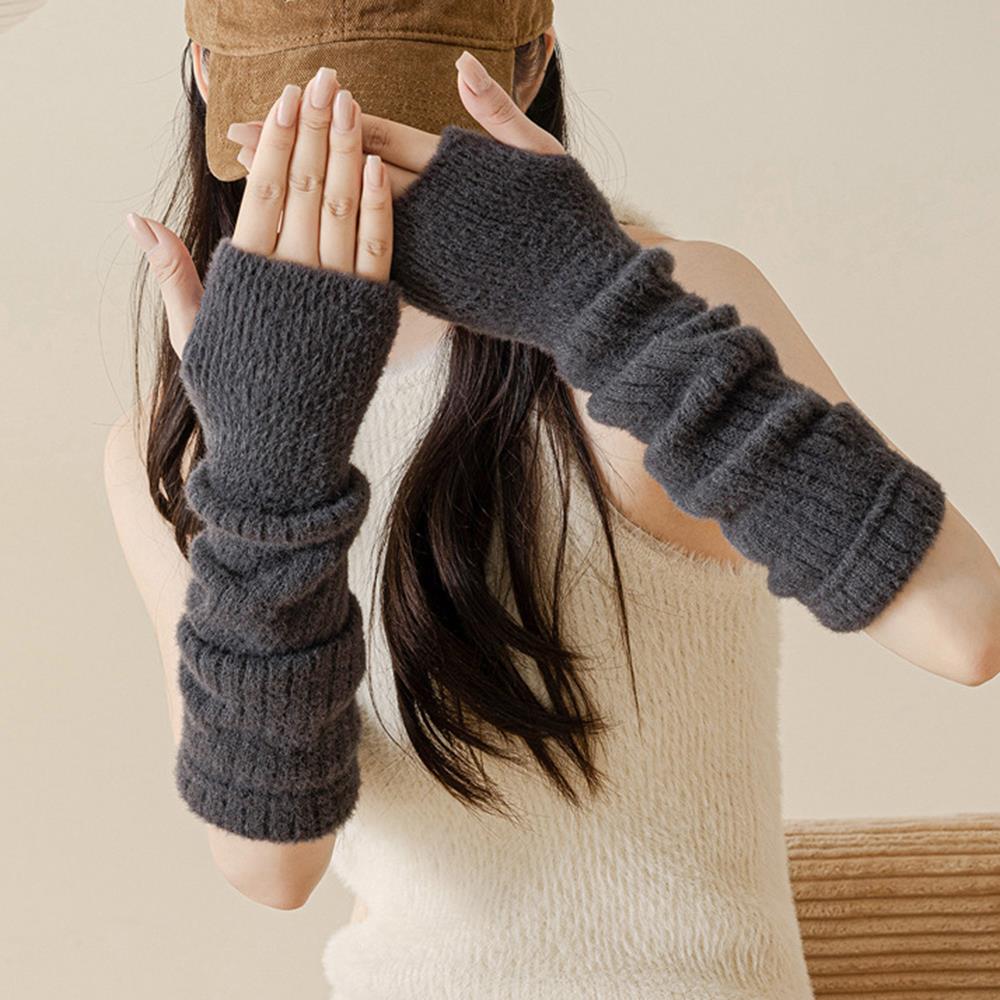 Mink Fleece Winter Women Knitt - مراجعة Fingerless Glove Knit وسعره