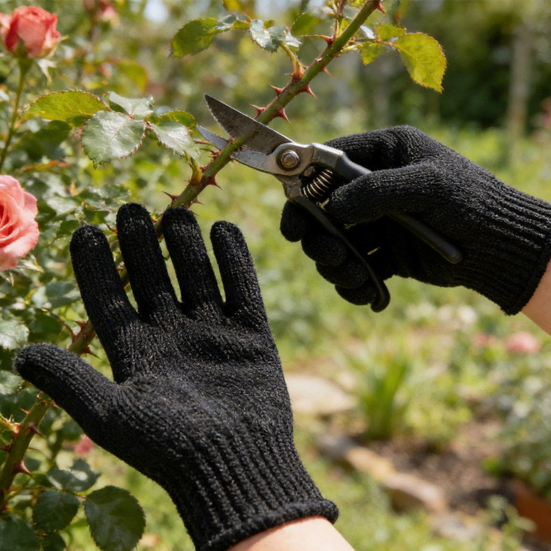 1 Pair Black Steel Wire Metal  - مراجعة Cut Resistant Glove وسعره